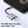 Xiaomi USB-C to 3.5mm Audio + USB-C Charge Splitter By Macdodo